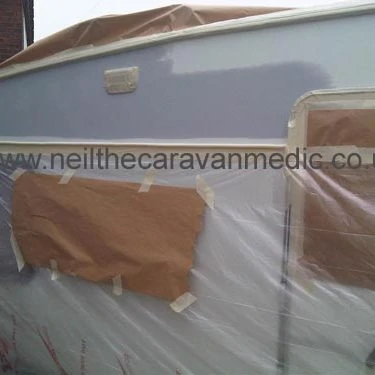 Dent in aluminium caravan