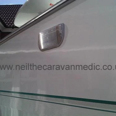 Dent in aluminium caravan