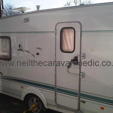 Dent in aluminium caravan