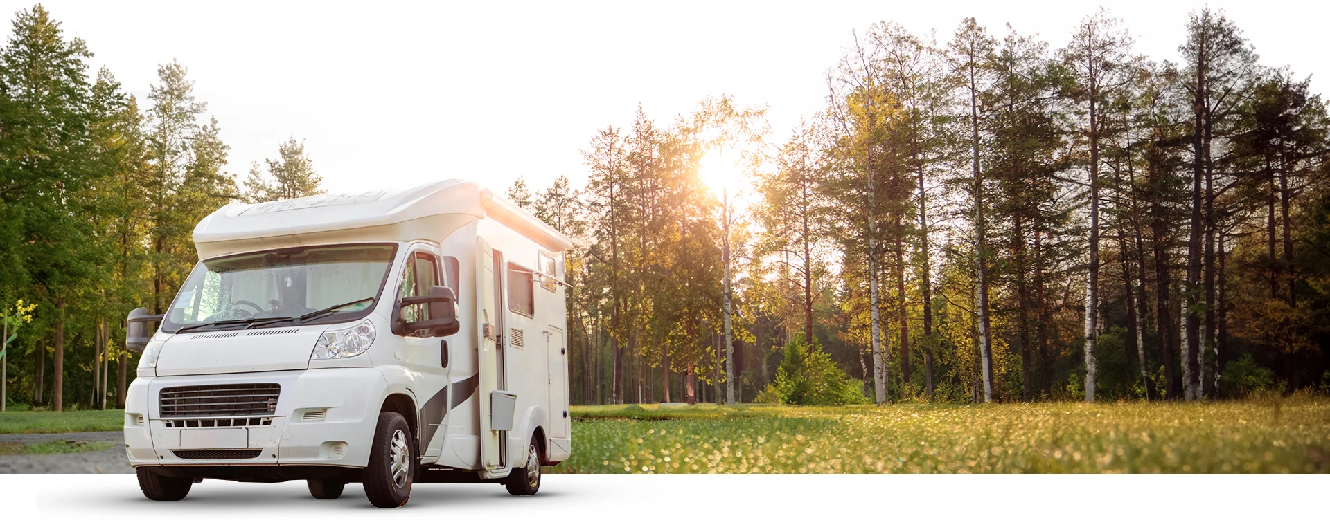 Motorhome in the woods